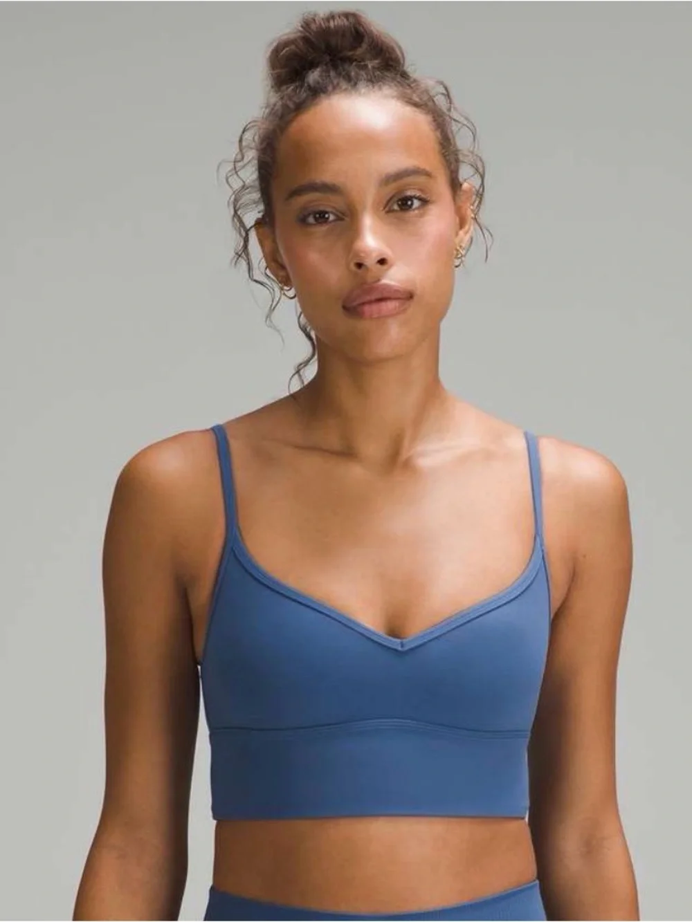 lululemon athletica Longline V-Neck Bralette in Slate Blue
